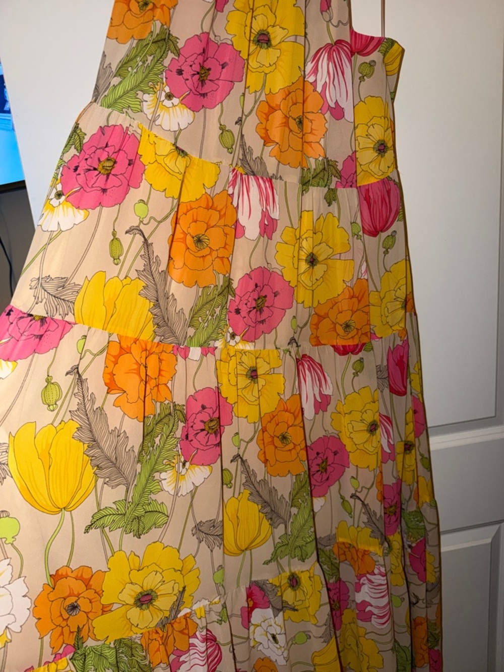Trina Turk Floral Maxi Dress in Yellow, Pink, Orange - Picture 3 of 10